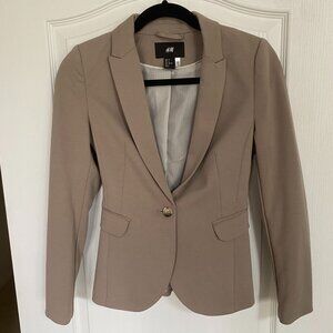H&M Beige Blazer with Striped Lining Size 2